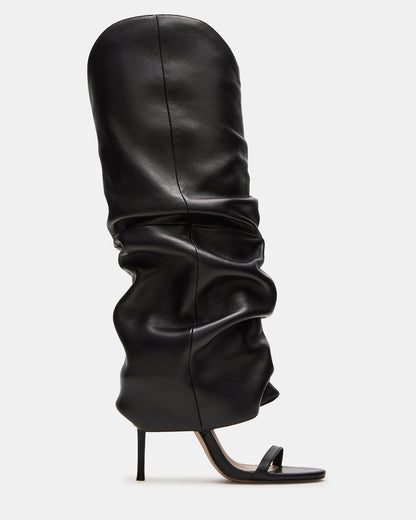 Steve Madden RAVINE Black Knee-High Cuffed Stiletto Heel Women's Boot