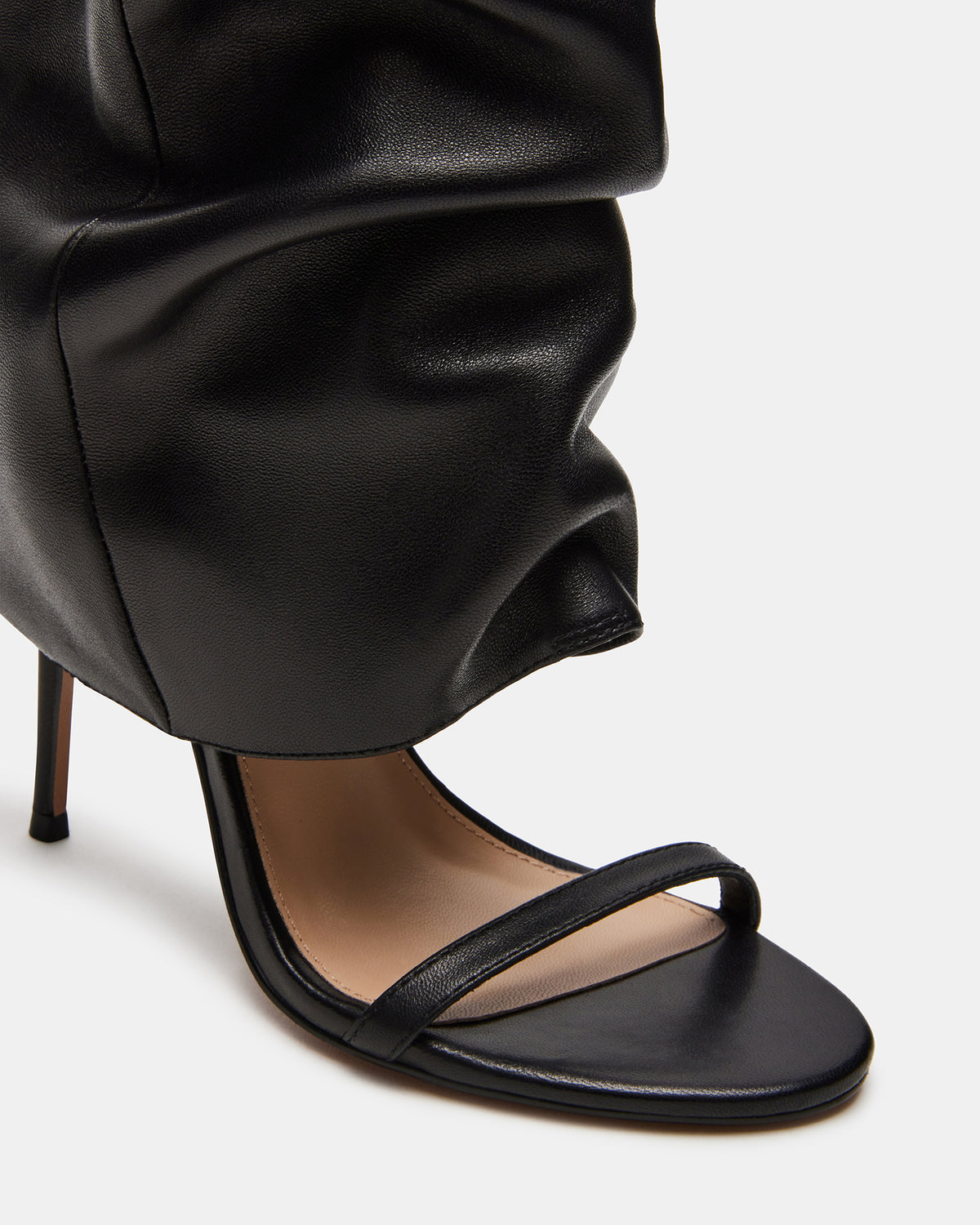 Steve Madden RAVINE Black Knee-High Cuffed Stiletto Heel Women's Boot
