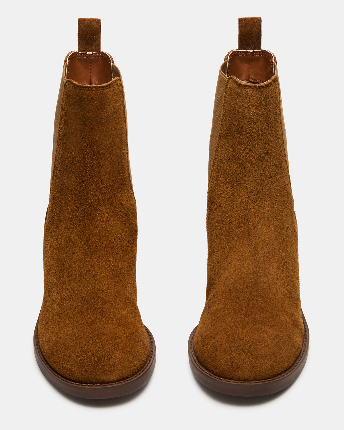 Steve Madden KAPLAN Camel Suede Chelsea Block Heel Women's Ankle Boot