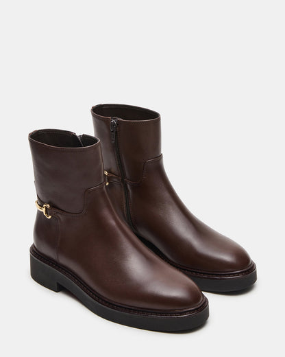 Steve Madden DIABLO Brown Leather Women's Ankle Boot