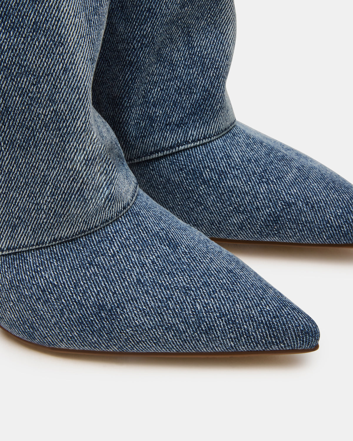 Steve Madden LUCA Denim Fabric Pointed-Toe Cuffed Kitten Heel Women's Boot
