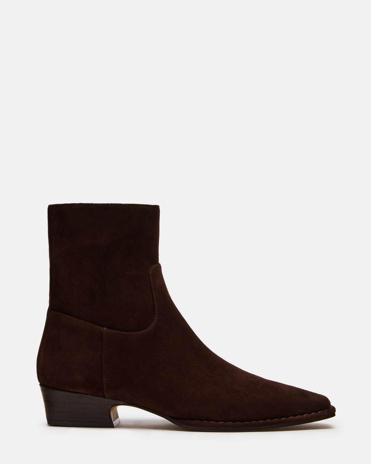 Steve Madden DEFINE Brown Suede Square-Toe Women's Ankle Boot