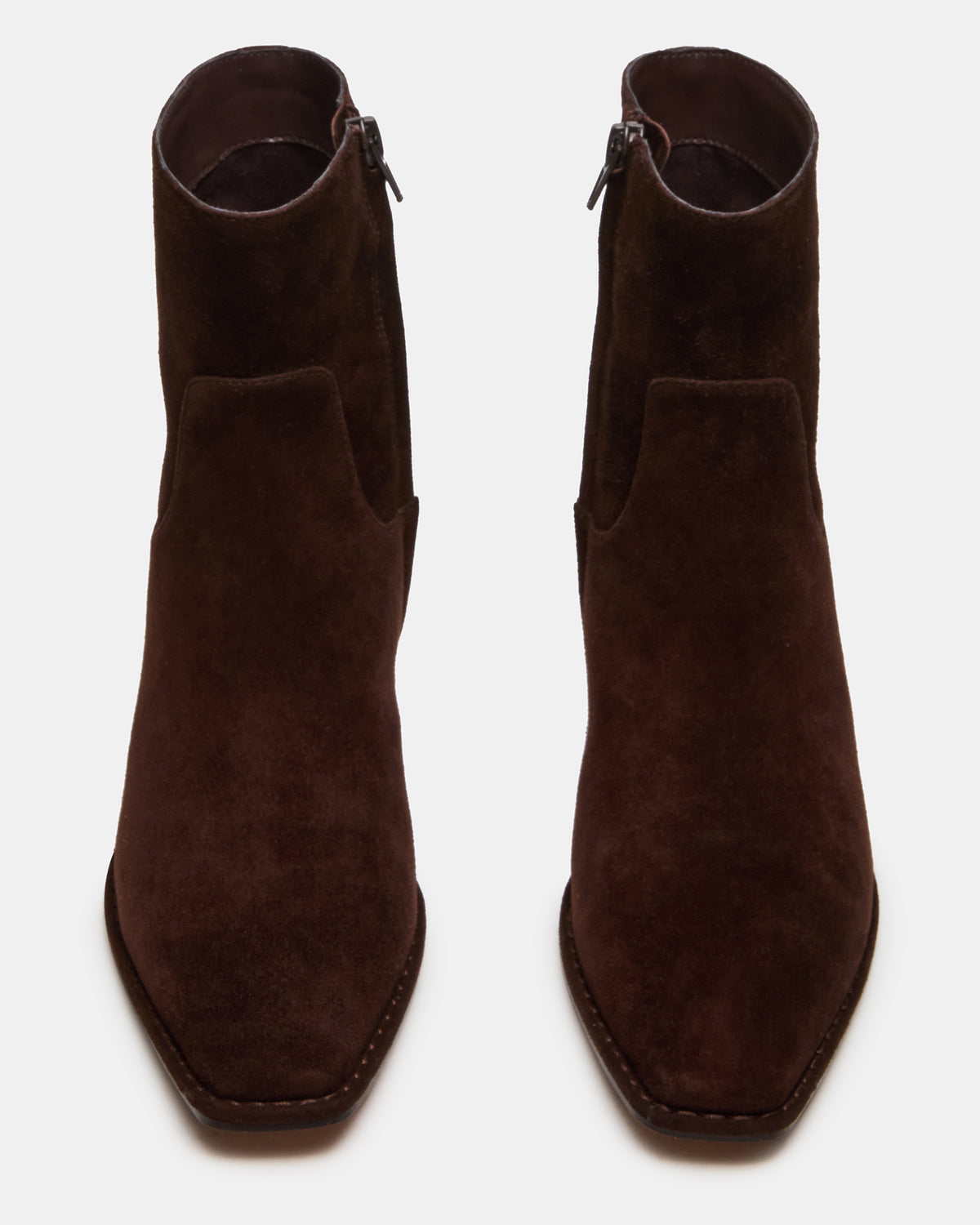 Steve Madden DEFINE Brown Suede Square-Toe Women's Ankle Boot