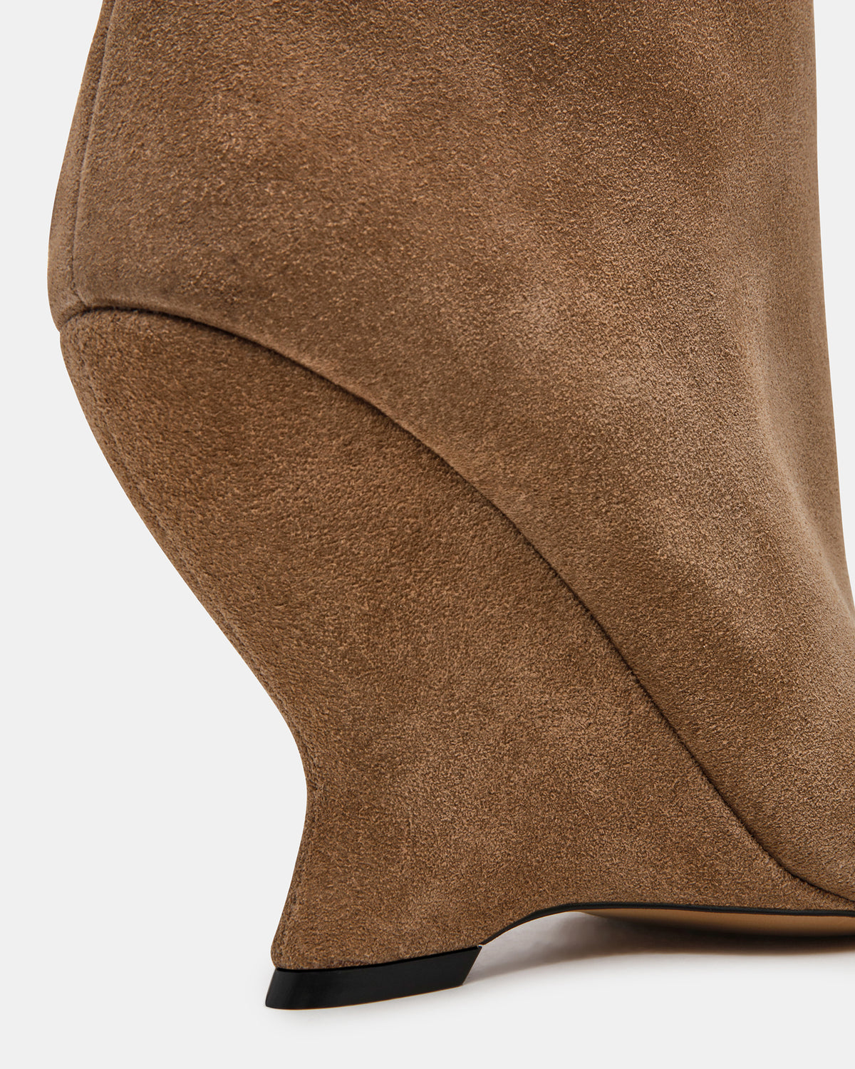 Steve Madden RYLIX Taupe Suede Wedge Peep-Toe Women's Ankle Boot
