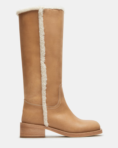 Steve Madden RIGGS Faux Fur Banana Leather Square-Toe Women's Boot