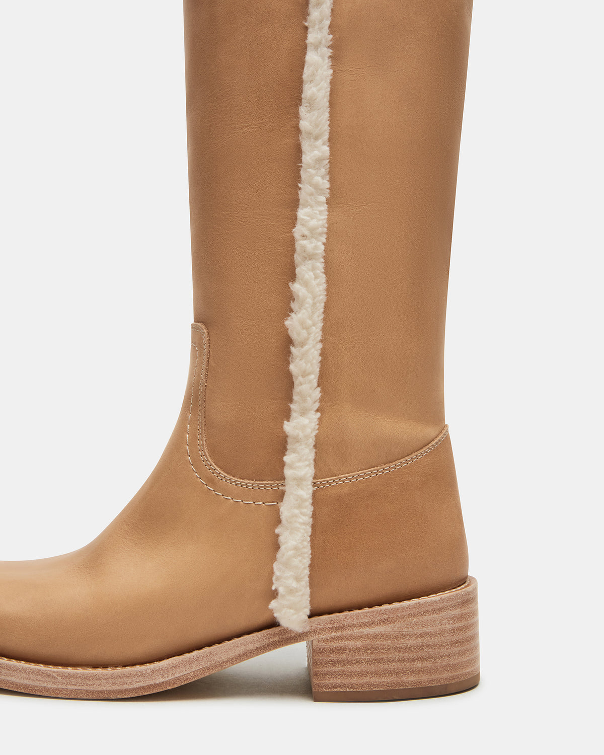 Steve Madden RIGGS Faux Fur Banana Leather Square-Toe Women's Boot