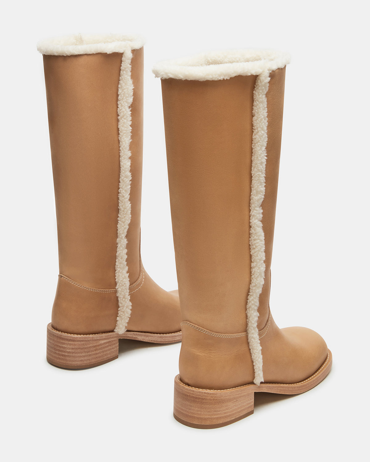 Steve Madden RIGGS Faux Fur Banana Leather Square-Toe Women's Boot