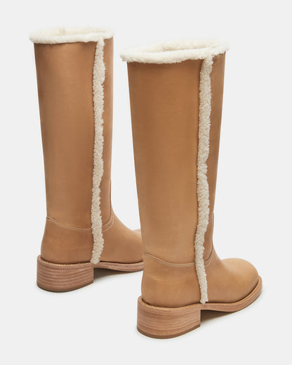 Steve Madden RIGGS Faux Fur Banana Leather Square-Toe Women's Boot