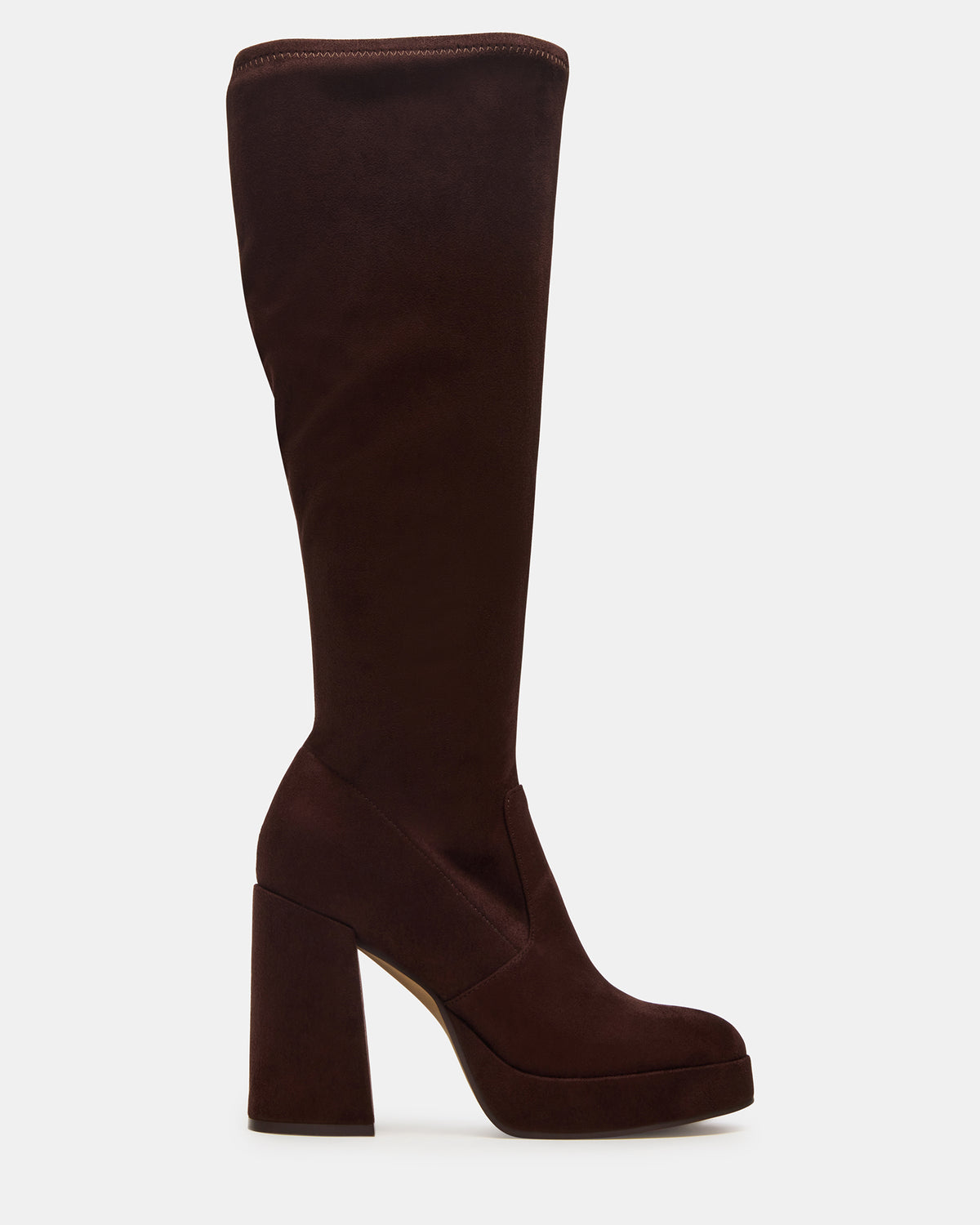 Steve Madden TWAIN Brown Wide Calf Knee-High Block Heel Women's Boot