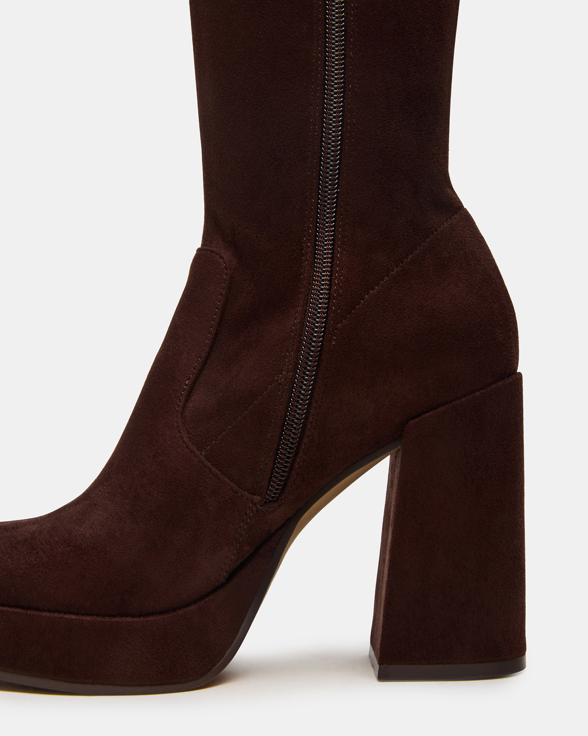 Steve Madden TWAIN Brown Wide Calf Knee-High Block Heel Women's Boot