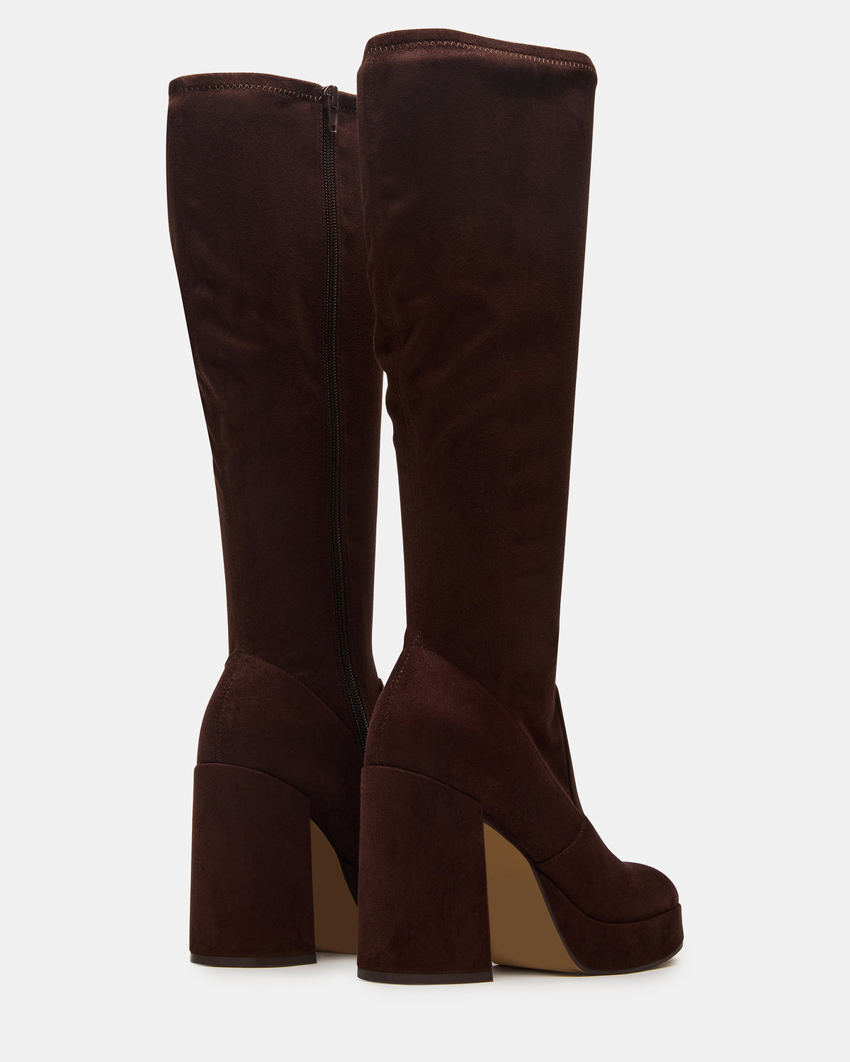 Steve Madden TWAIN Brown Wide Calf Knee-High Block Heel Women's Boot