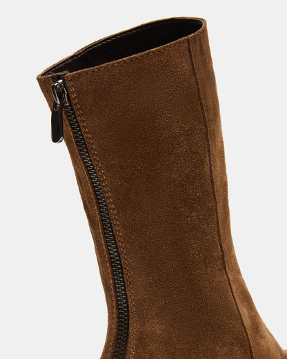 Steve Madden LAMI Dark Taupe Suede Lug Sole Women's Ankle Boot