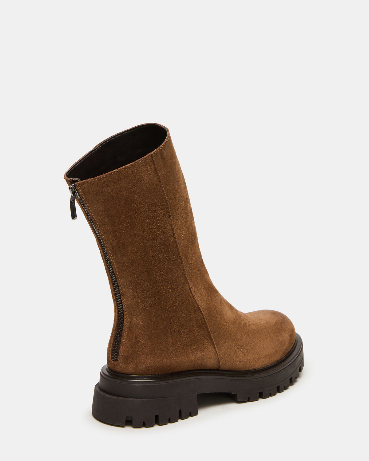 Steve Madden LAMI Dark Taupe Suede Lug Sole Women's Ankle Boot