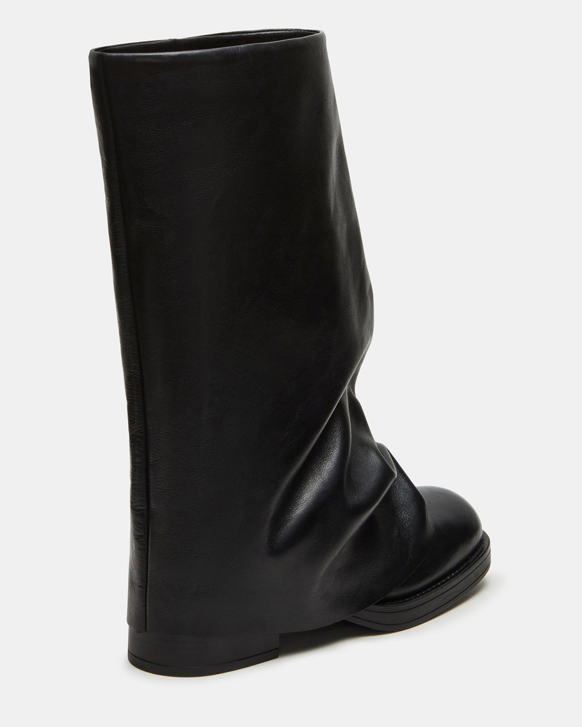 Steve Madden BENTON Black Leather Women's Cuffed Moto Boot