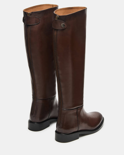 Steve Madden BEREN Brown Leather Knee-High Women's Riding Boot