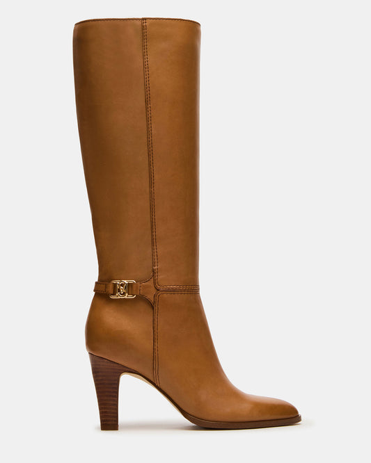 Steve Madden RHETT Tan Leather Knee-High Heeled Women's Boot