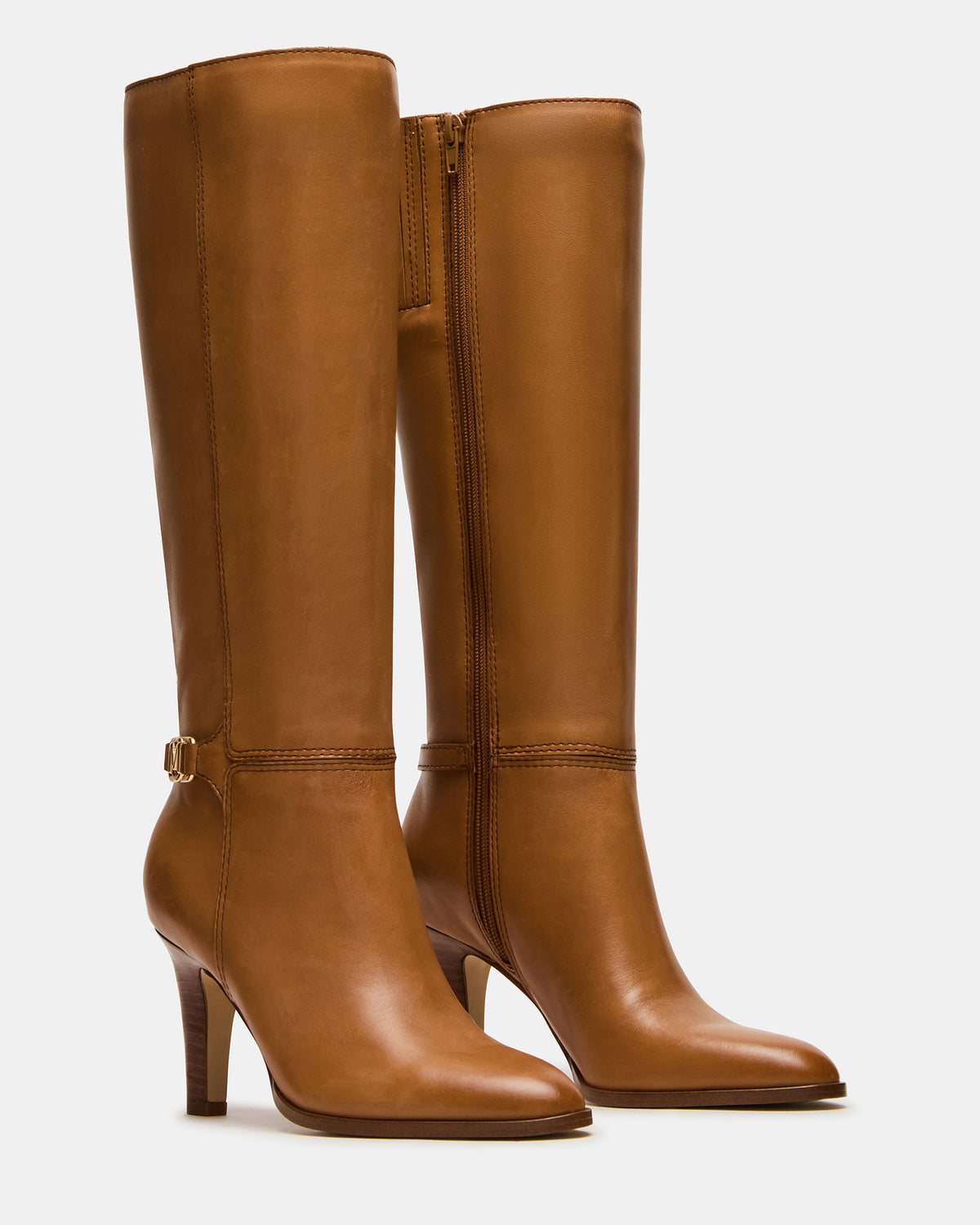 Steve Madden RHETT Tan Leather Knee-High Heeled Women's Boot