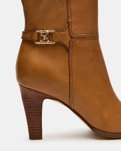 Steve Madden RHETT Tan Leather Knee-High Heeled Women's Boot