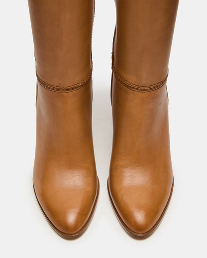 Steve Madden RHETT Tan Leather Knee-High Heeled Women's Boot