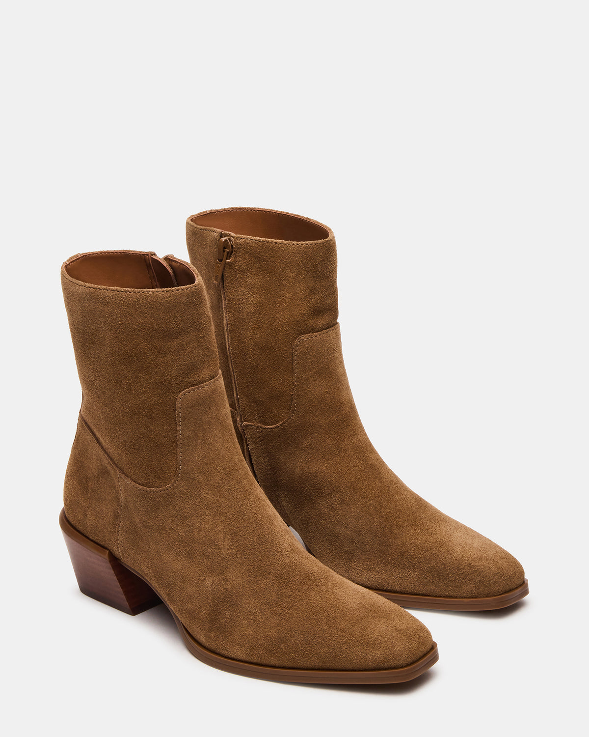 Steve Madden DANEY Taupe Suede Square-Toe Women's Ankle Boot