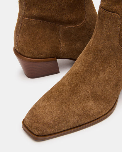 Steve Madden DANEY Taupe Suede Square-Toe Women's Ankle Boot