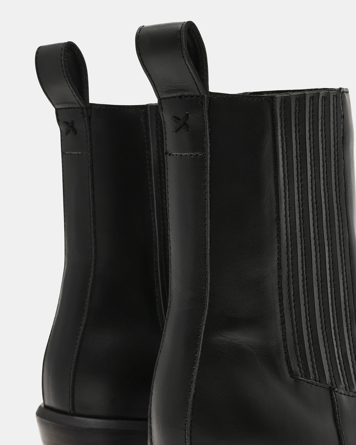 Steve Madden DARSEN Black Leather Square-Toe Block Heel Women's Ankle Boot