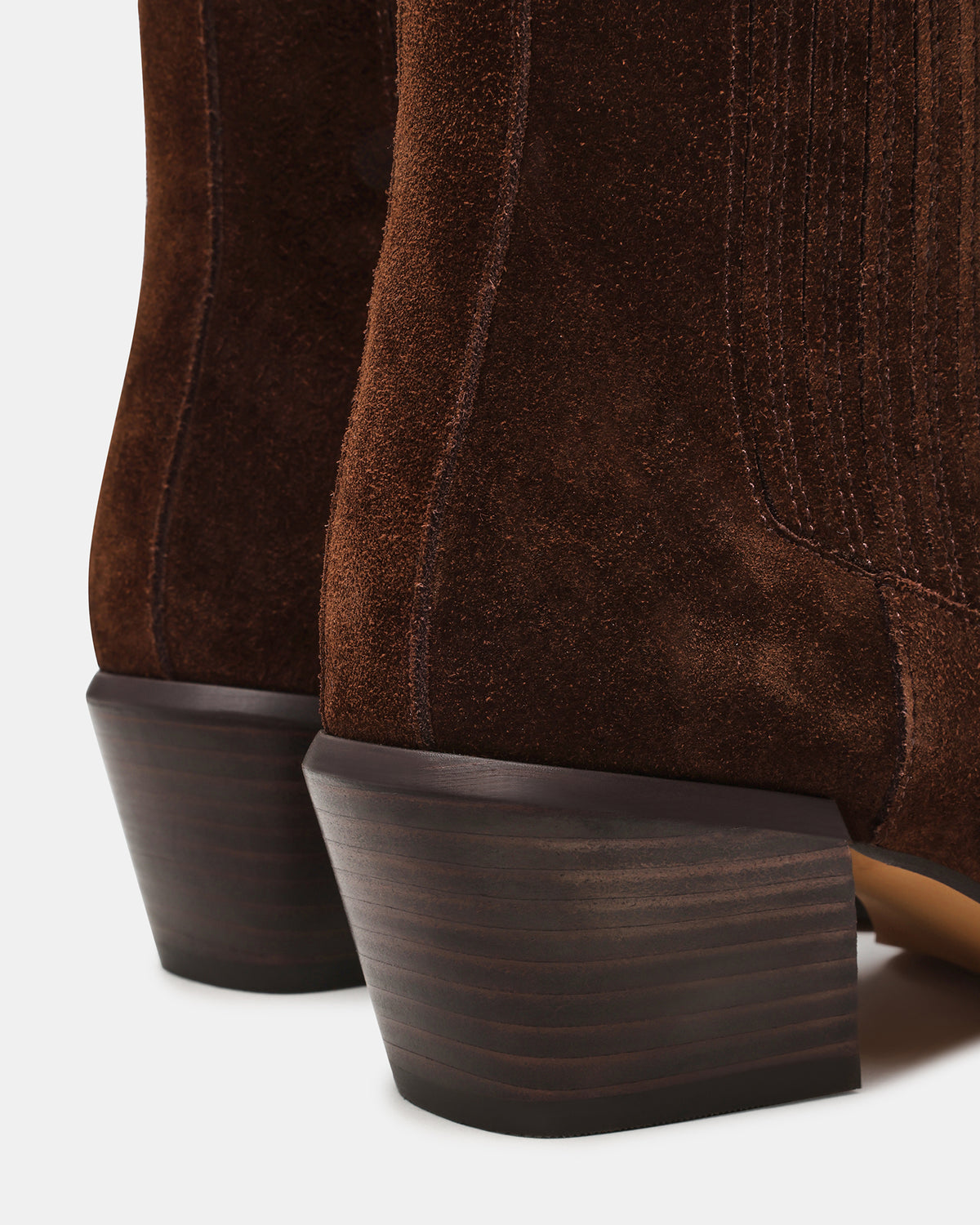 Steve Madden DARSEN Brown Suede Square-Toe Block Heel Women's Ankle Boot