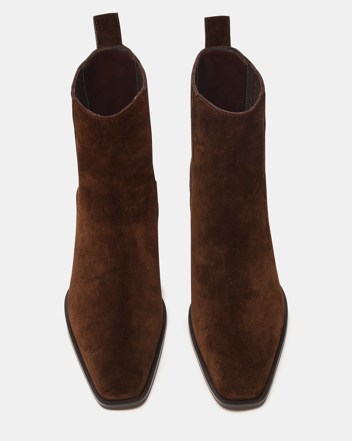 Steve Madden DARSEN Brown Suede Square-Toe Block Heel Women's Ankle Boot