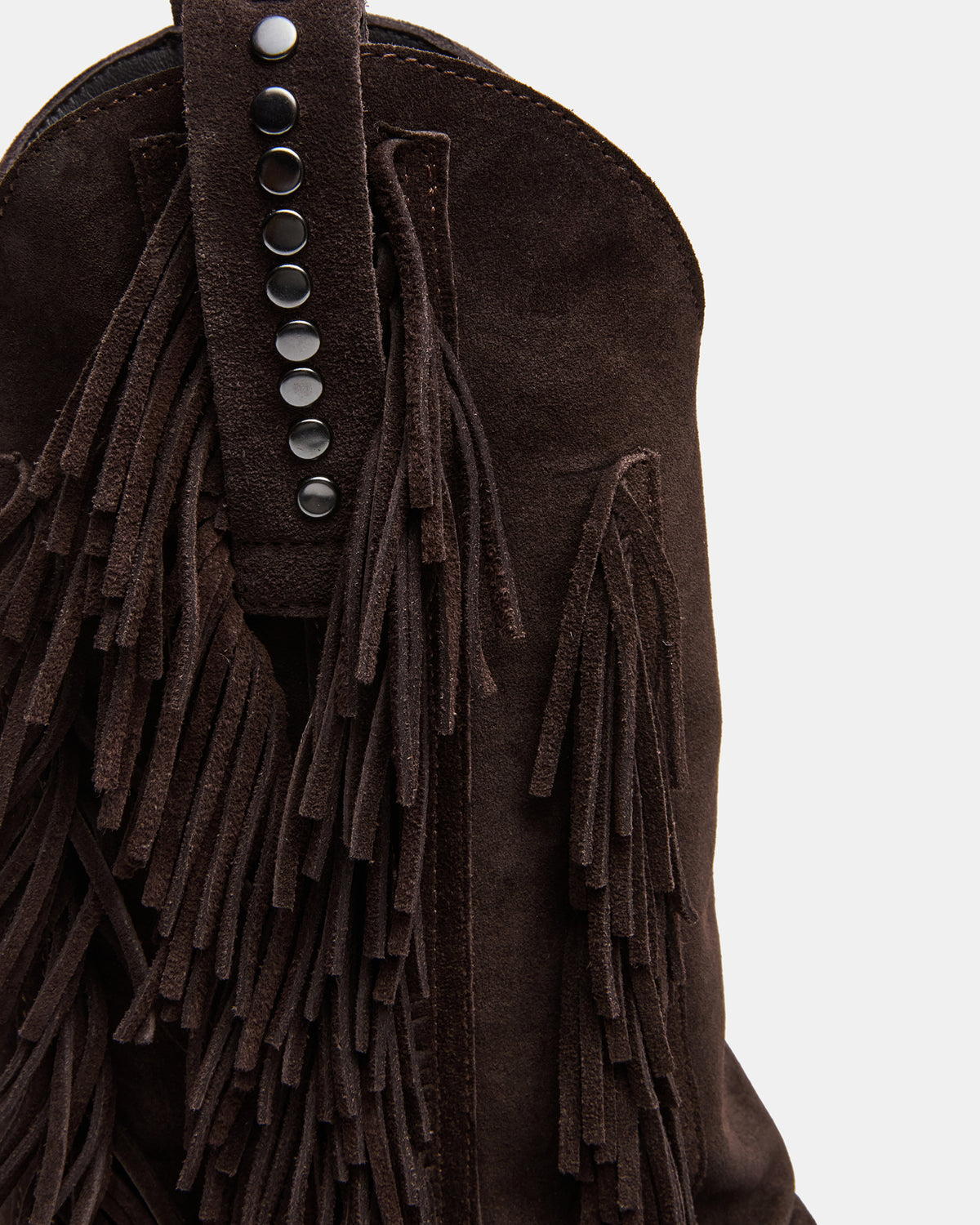 Steve Madden LANDMARK Brown Suede Cuffed Fringe Western Women's Ankle Boot