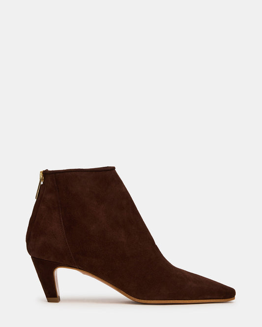 Steve Madden JUNO Brown Suede Square-Toe Women's Ankle Boot