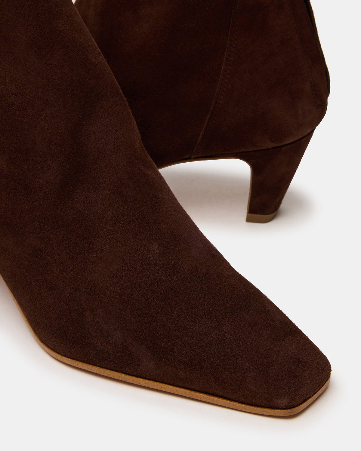 Steve Madden JUNO Brown Suede Square-Toe Women's Ankle Boot