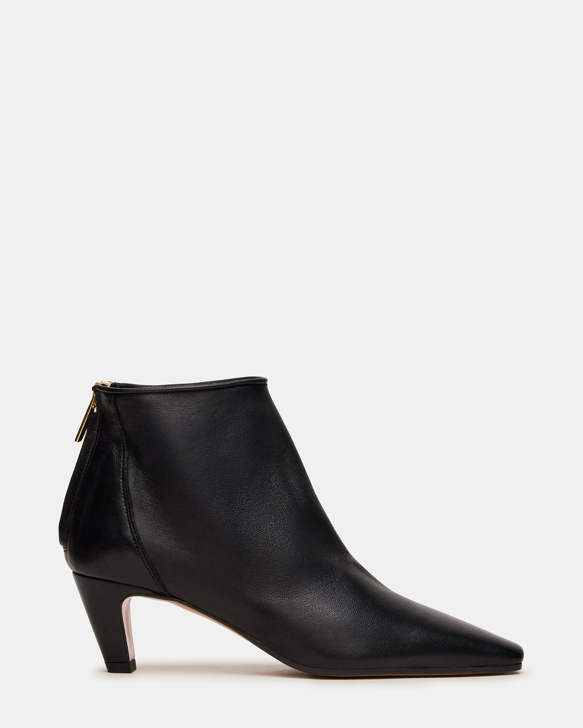 Steve Madden JUNO Black Leather Square-Toe Women's Ankle Boot