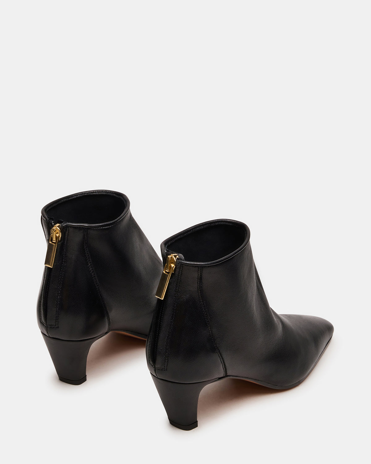 Steve Madden JUNO Black Leather Square-Toe Women's Ankle Boot