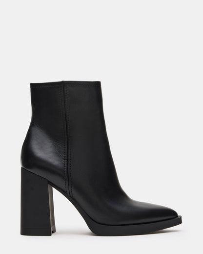 Steve Madden HARDEN Black Leather Women's Pointed-Toe Ankle Boot