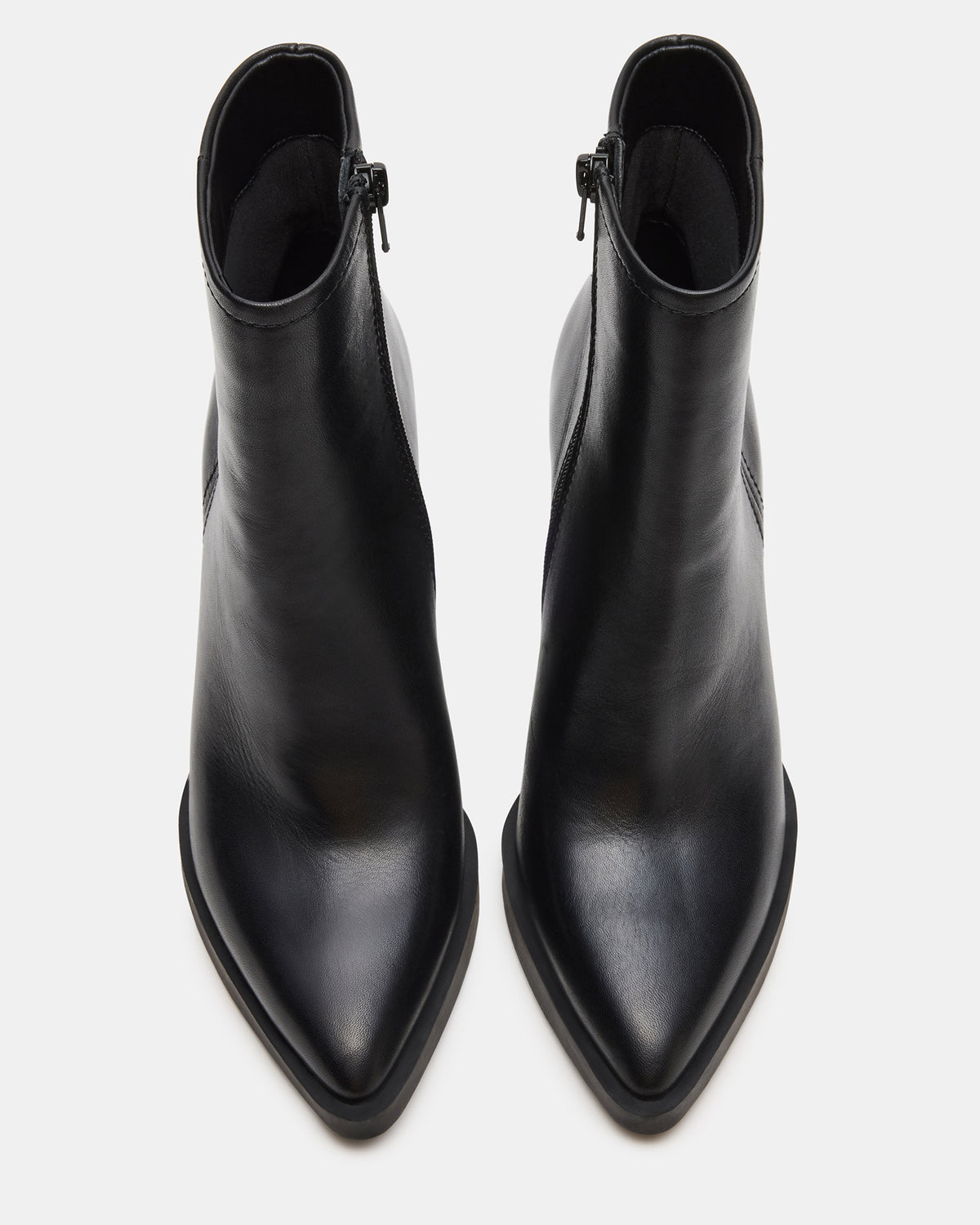 Steve Madden HARDEN Black Leather Women's Pointed-Toe Ankle Boot