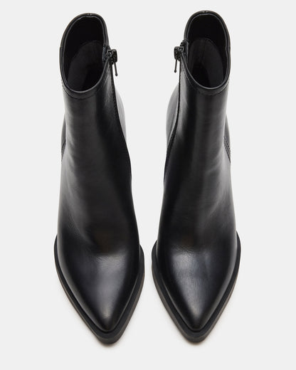 Steve Madden HARDEN Black Leather Women's Pointed-Toe Ankle Boot