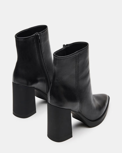 Steve Madden HARDEN Black Leather Women's Pointed-Toe Ankle Boot