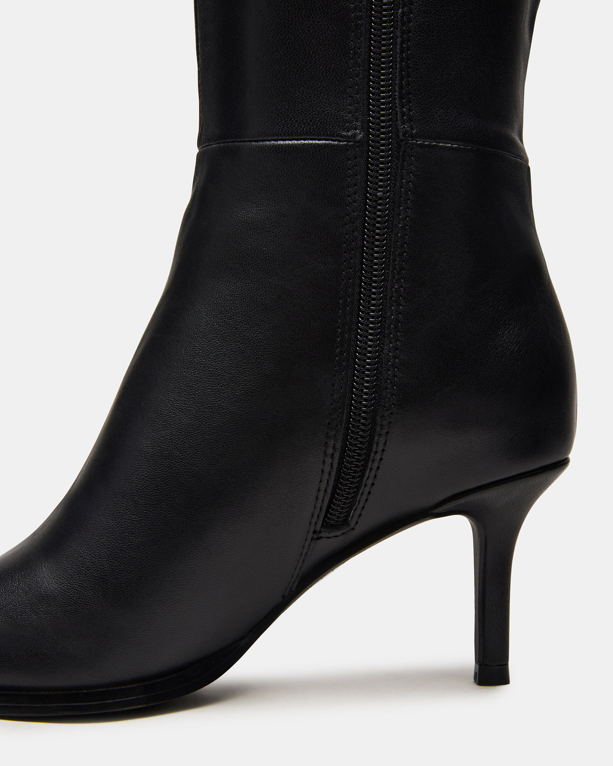 Steve Madden LINGO Black Leather Pointed-Toe Knee-High Women's Boot