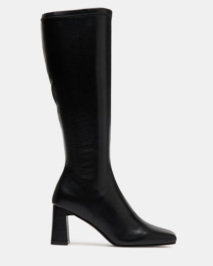 Steve Madden HOLLY Black Women's Knee-High Square-Toe Boot