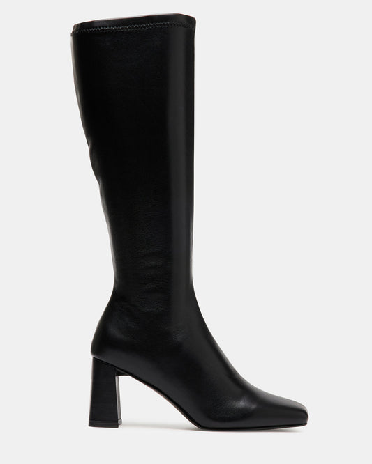 Steve Madden HOLLY Black Women's Knee-High Square-Toe Boot