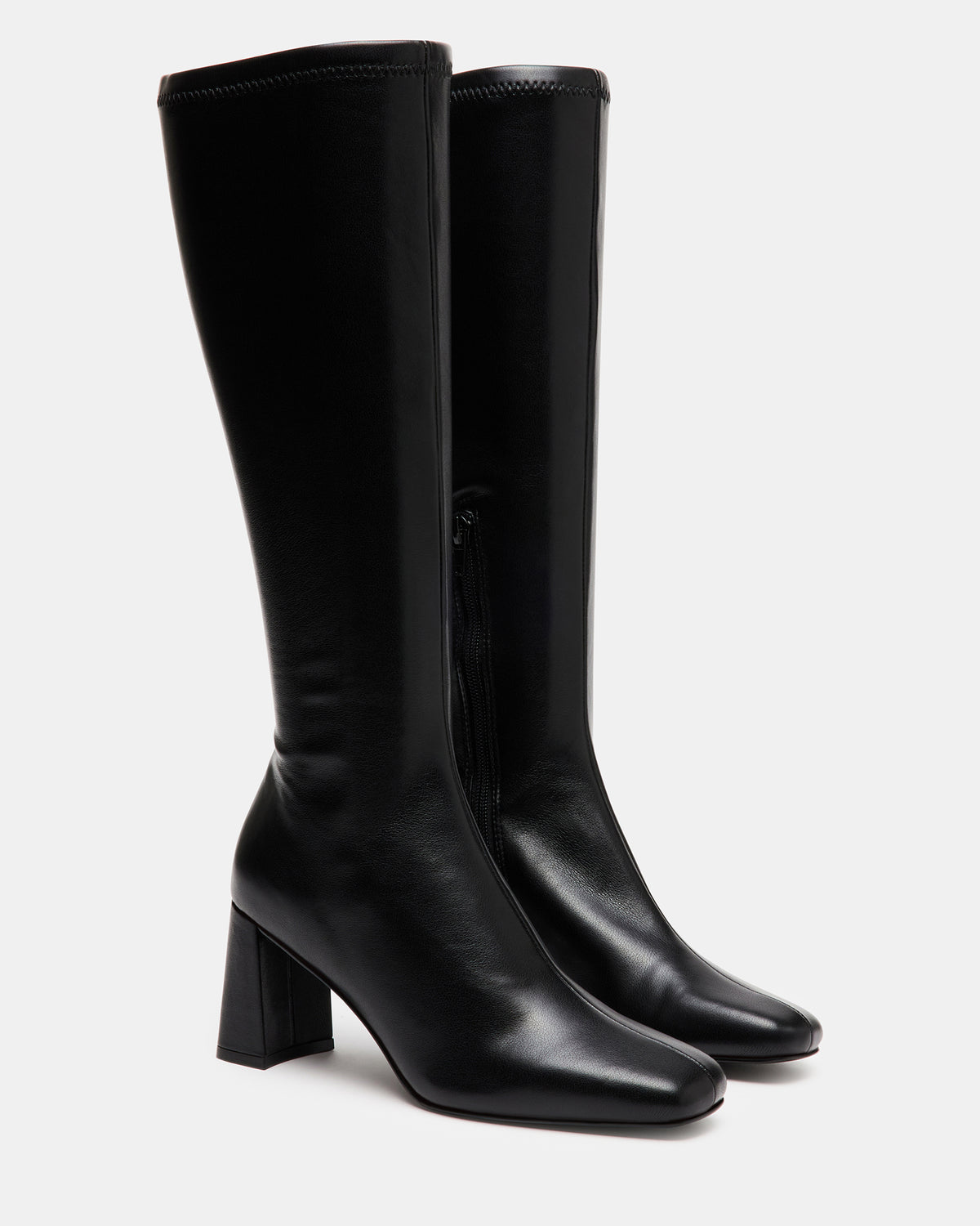 Steve Madden HOLLY Black Women's Knee-High Square-Toe Boot