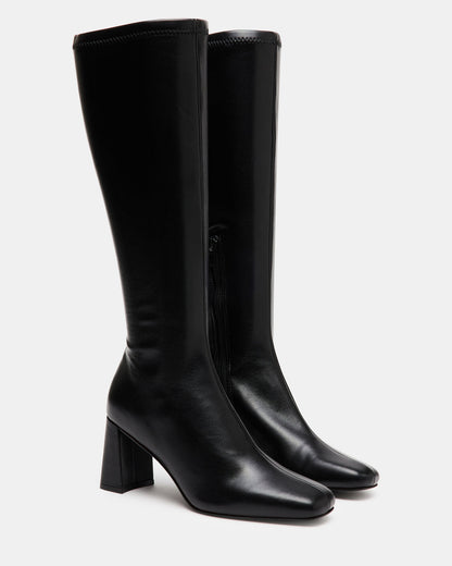 Steve Madden HOLLY Black Women's Knee-High Square-Toe Boot