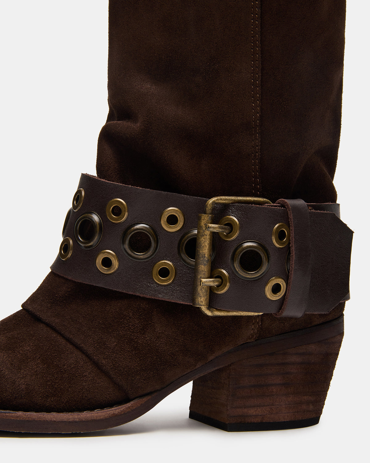 Steve Madden ASHWOOD Brown Suede Pointed-Toe Western Women's Boot