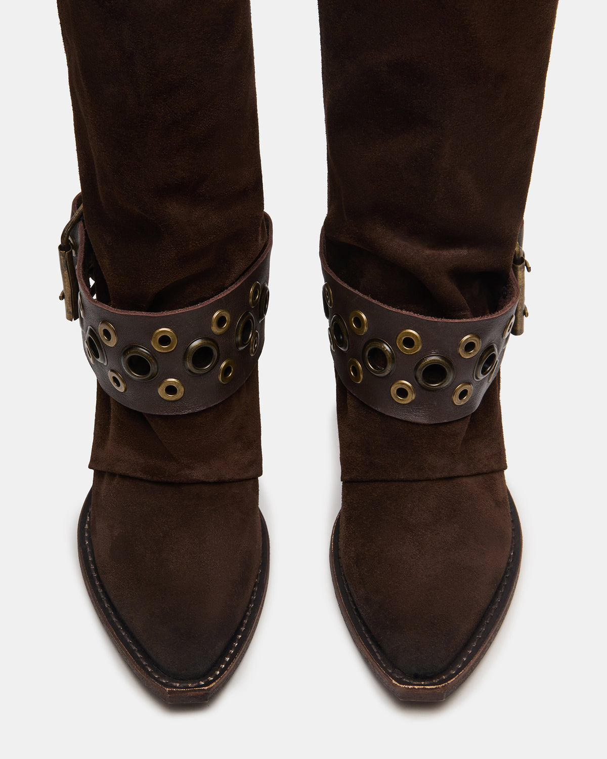 Steve Madden ASHWOOD Brown Suede Pointed-Toe Western Women's Boot