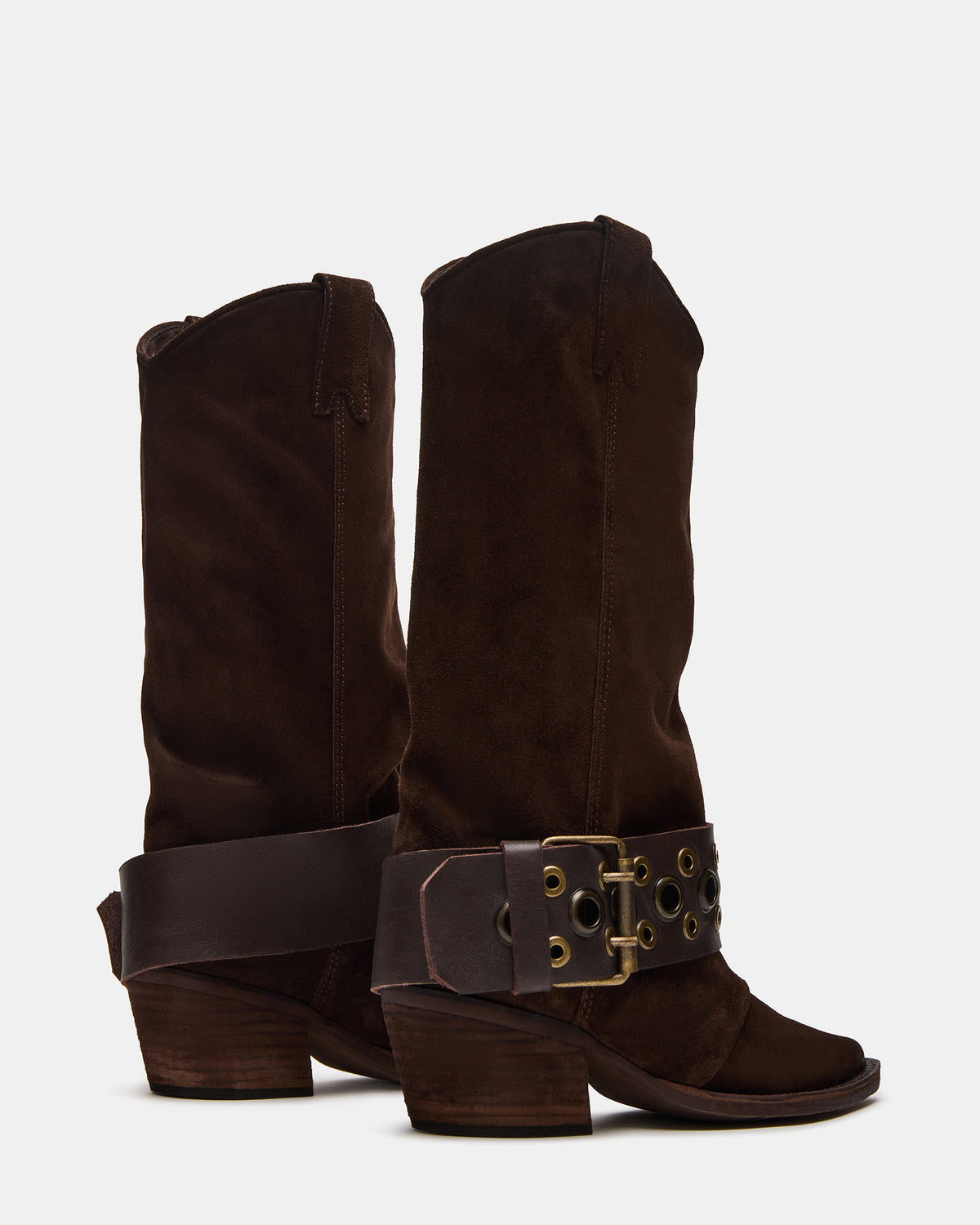 Steve Madden ASHWOOD Brown Suede Pointed-Toe Western Women's Boot