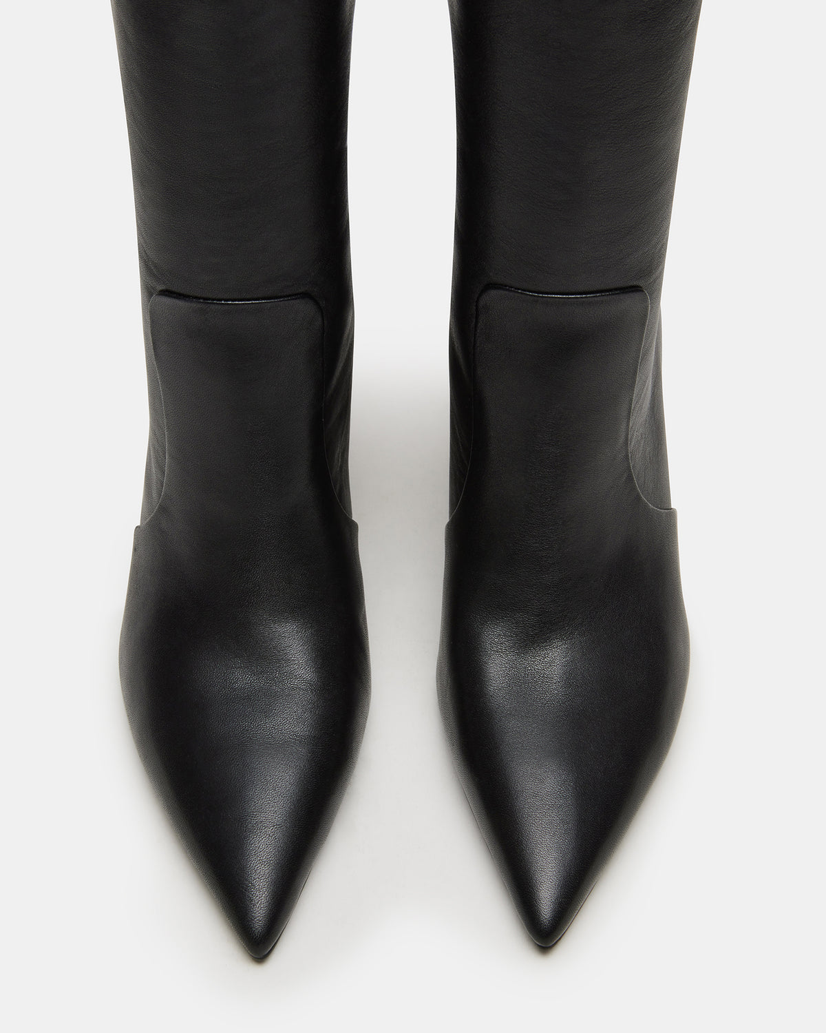 Steve Madden SKYLINE Black Leather Knee-High Pointed Toe Women's Boot