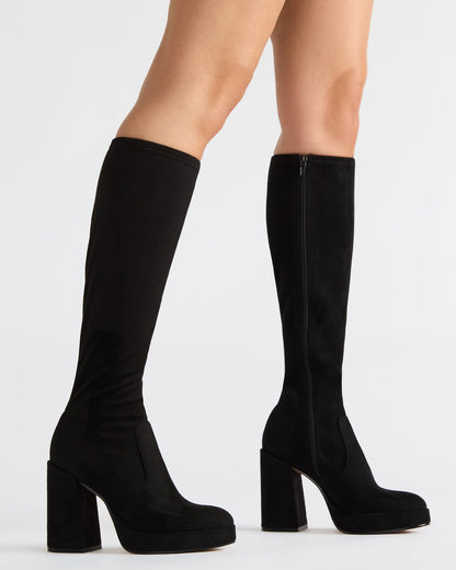 Steve Madden TWAIN Black Knee-High Block Heel Women's Boot