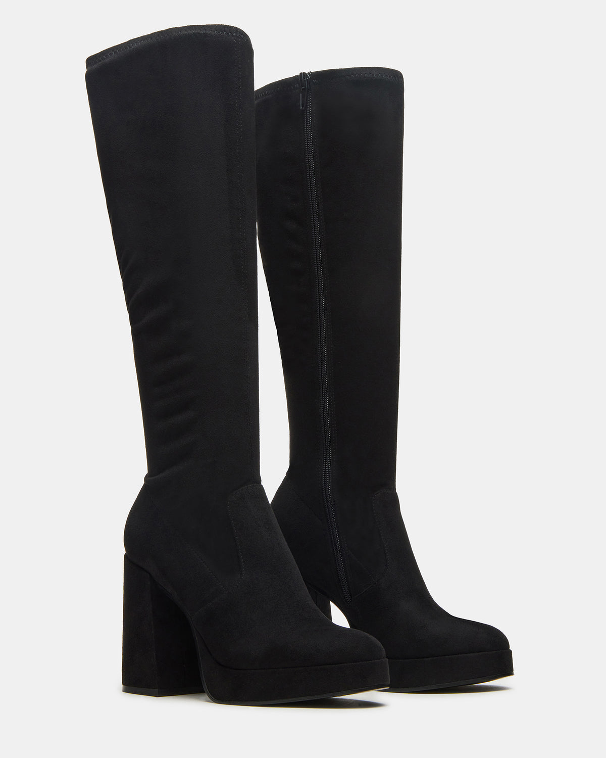 Steve Madden TWAIN Black Knee-High Block Heel Women's Boot