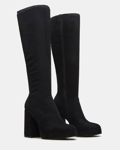 Steve Madden TWAIN Black Knee-High Block Heel Women's Boot