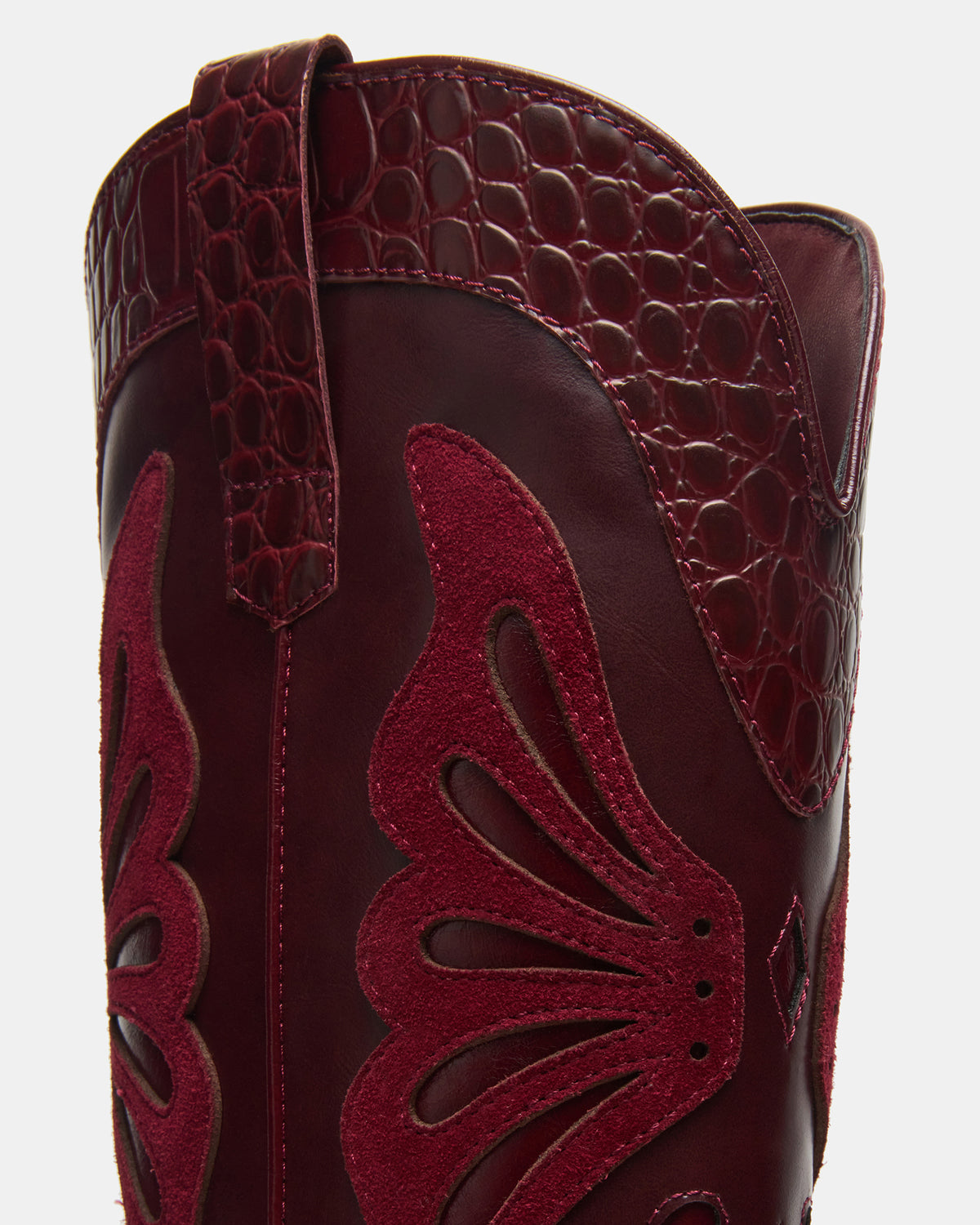 Steve Madden KAZ Burgundy Pointed-Toe Knee-High Block Heel Western Women's Boot